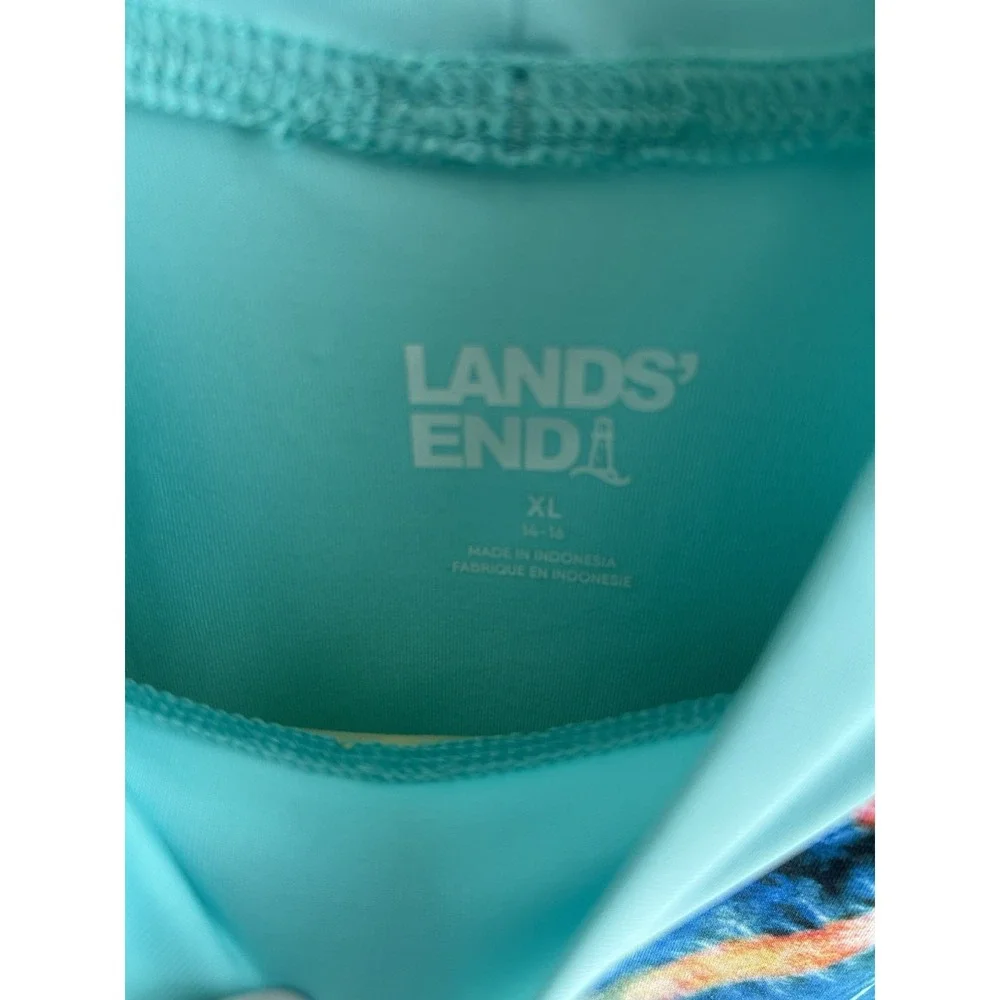Girl's Size XL 14-16 Lands' End Rash Guard Swim Shirt Set of 2